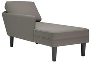 Chaise lounge com almofada tecido corduroy cinzento claro