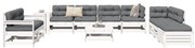vidaXL 11 pcs conjunto sofás de jardim madeira de pinho maciça branco