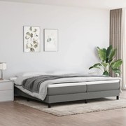 vidaXL Estrutura de cama com molas 200x200 cm tecido cinzento-escuro