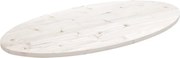 vidaXL Tampo de mesa oval 90x45x2,5 cm madeira de pinho maciça branco