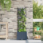 vidaXL Jardineira com Treliça Cinza 40x40x143 cm