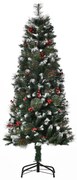Árvore de Natal Artificial 150cm Ignífugo com 360 Ramos 38 Bagas Folha