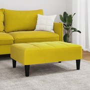vidaXL Apoio de pés 77x55x31 cm veludo amarelo