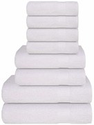 vidaXL 8pcs Conjunto de toalhas FROGN 360 g/m² branco