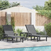 Espreguiçadeiras 2 pcs Cinzento Claro 162x53x98.5 cm HDPE, vidaXL Espr