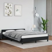 Estrutura cama c/ cabeceira 140x190 cm couro artificial preto