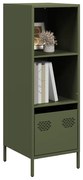 vidaXL Móvel alto 35x39x103,5 cm aço verde azeitona