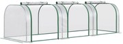 Outsunny Estufa para Jardim Estufa Pequena para Cultivo de Plantas com 3 Janelas 295x100x80 cm 3 Transparente e Verde