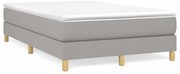 vidaXL Cama boxspring com colchão 120x190 cm tecido cinzento-claro