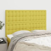 vidaXL Cabeceira de cama 4 pcs tecido 72x5x78/88 cm verde