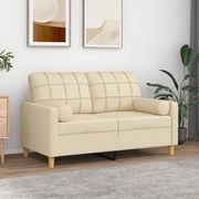 vidaXL Almofadas decorativas 2 pcs Ø15x50 cm tecido cor creme