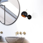 Candeeiro de Parede Sivani – Preto e Cobre – 15 x 23 x 25 cm