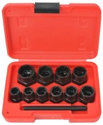 vidaXL Conjunto extrator p/ parafusos e porcas danificados 11 pcs aço