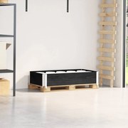 vidaXL Colar para paletes 100x50 cm madeira de pinho maciça preto