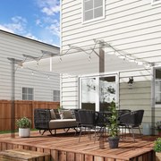 Cobertura para Pérgola 2,5x2,55cm Teto de Substituição Retrátil para Pérgola com 10 Orifícios de Drenagem Creme