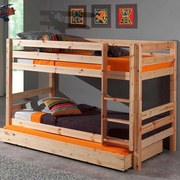 Beliche infantil PINO Altura 140 cm (90 x 200 Cm) + estrado + Cama Inferior Natural