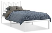 Estrutura de cama com cabeceira 80x200 cm metal branco