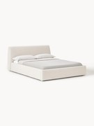 Cama estofada em bouclé com arrumação Cloud