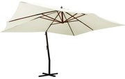 vidaXL Guarda-sol jardim cantilever c/ poste madeira cinza-acastanhado