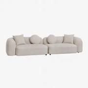 Sofá Modular De 2 Peças Em Chenille Coco Tecido De Chenille Espesso Branco - Sklum