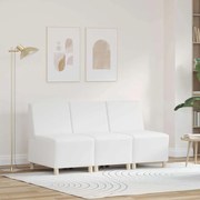 vidaXL Cadeiras de Sofá 3 pcs Branco 55 x 74 x 82 cm Couro sintético