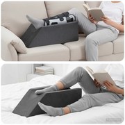 vidaXL Travesseiro para as pernas Liso Cinzeto 68 x 25 x 21,5 cm