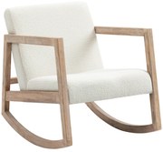 HOMCOM Poltrona Baloiço Estofada em Tecido Borreguito com Assento Acolchoado e Apoio para os Braços 60x81x71cm Creme | Aosom Portugal
