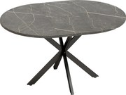 HOMCOM Mesa de jantar extensível oval para 4 a 6 pessoas, mesa de cozinha com extensão 100-135 cm, efeito mármore preto | Aosom Portugal