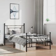 vidaXL Estrutura de cama com cabeceira e pés 100x200 cm metal preto