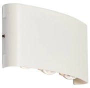 Candeeiro de parede exterior branco com LED 6 luzes IP54 - Silly