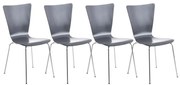 Conjunto de 4 cadeiras cozinha e jantar Aaron 43 x 84 x 50 cm Cinzento