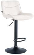 Banco alto em veludo com estrutura preta 85-106 x 49 x 51 cm cor creme