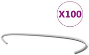 vidaXL Ganchos para gabiões 100 pcs aço galvanizado 50 cm