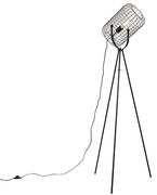 Candeeiro de pé industrial tripé em aço preto - Bliss Vefa Industrial