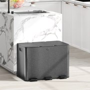 Caixote do lixo de cozinha, caixote do lixo para separação seletiva, 3 compartimentos de 20 L, baldes interiores amovíveis, 61,9 x 36,6 x 56,7 cm, pre