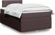 vidaXL Cama boxspring com colchão 120x190 cm tecido castanho-escuro