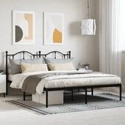 vidaXL Estrutura de cama com cabeceira 183x213 cm metal preto