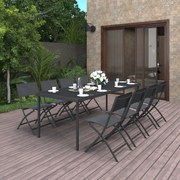 9 pcs conjunto de jantar para exterior aço