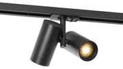Foco de calha moderno monofásico preto 2 luzes - Iconic Scopio