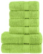 vidaXL 6pcs Conjunto toalhas banho premium SOLUND 600 gsm verde maça