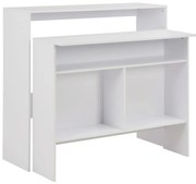 vidaXL Mesa de bar com 2 tampos branco 130x40x120 cm