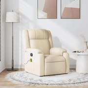 vidaXL Poltrona de massagens reclinável tecido cor creme
