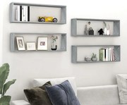 vidaXL Prateleiras cubo 4 pcs derivados de madeira cinzento sonoma