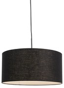 Candeeiro de suspensão moderno preto com cúpula preta 50 cm - Combi 1 Moderno