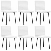 vidaXL Cadeiras de jantar 6 pcs couro artificial branco