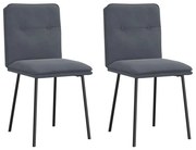 vidaXL Cadeiras de jantar 2 pcs veludo cinzento-escuro