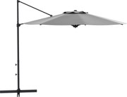 Outsunny Ø3 m Guarda-sol lateral, inclinável, giratório, manivela manual, respiradouro, mastro metálico, cinza escuro | Aosom Portugal