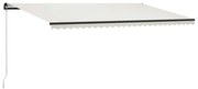 vidaXL Toldo retrátil manual 600x300 cm cor creme