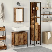 Conjunto de Móveis de Casa de Banho de 3 Peças Madeira Velha Madeira R
