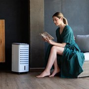 Climatizador evaporativo de 65 W EnergySilence 3500 Cool Compact , capacidade do depósito de 3,5 L, 3 velocidades e oscilação